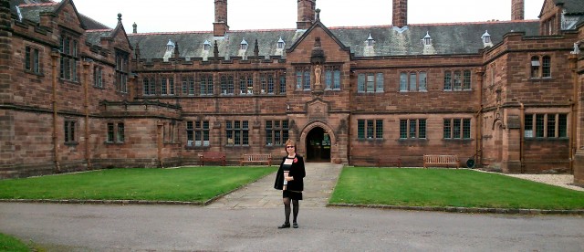 Hearth Gladstone Library with Maggie