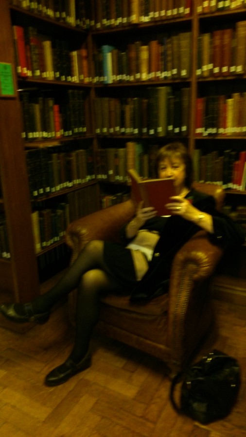 Hearth Maggie reading