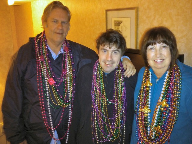 Mardi Gras trio in beads